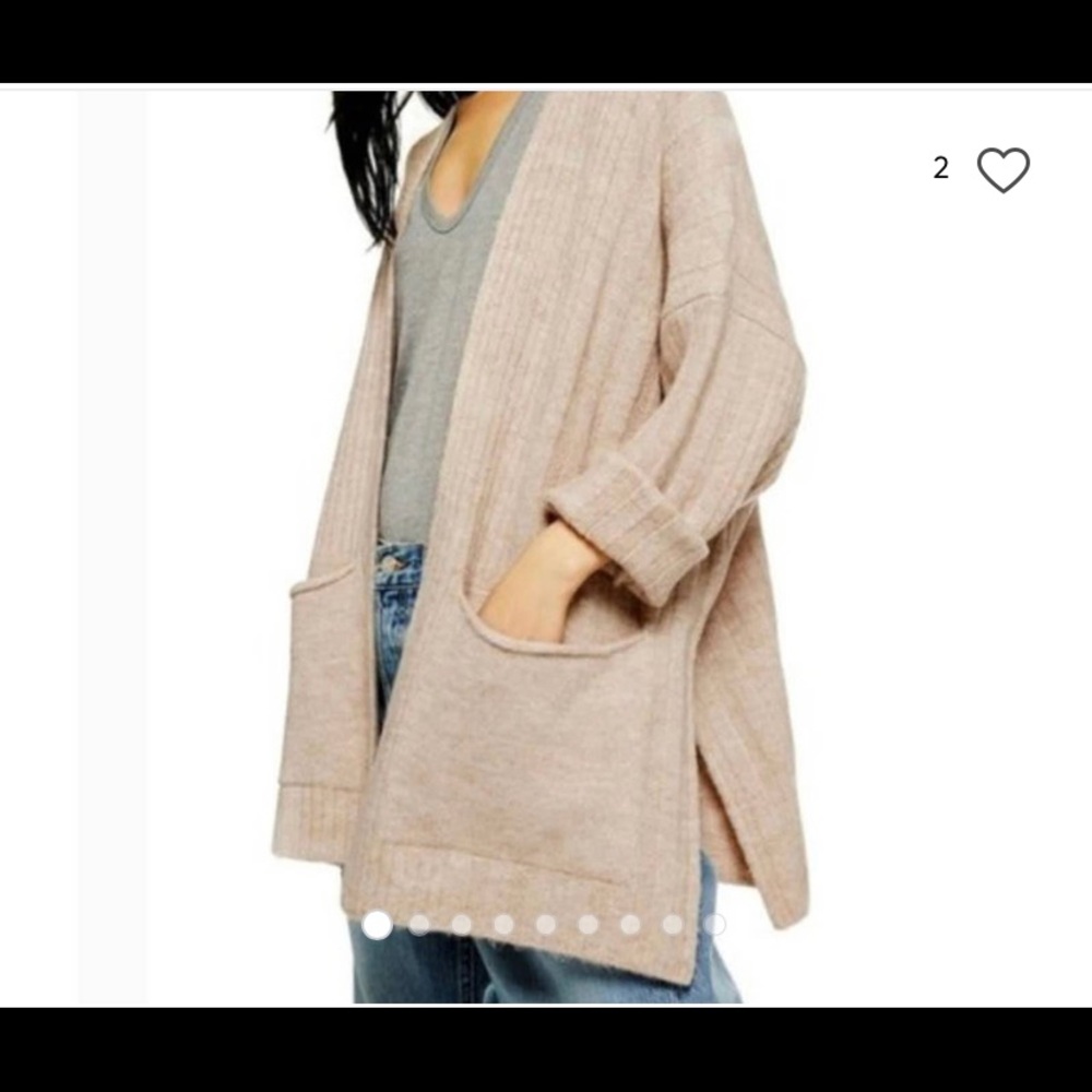 Topshop textured oversized beige cardigan
